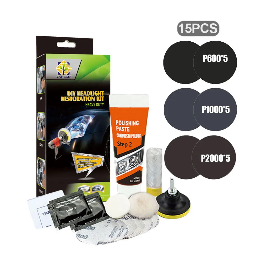 Scheinwerfer-Restaurierungs-Set mit Politur