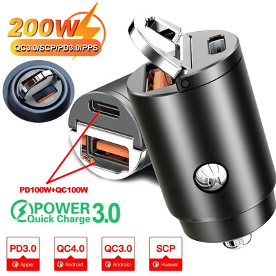 200W USB-C Schnellladegerät für Auto – SwissGlanzGarage Autopflege Schweiz