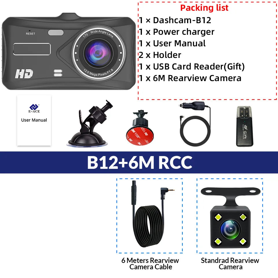 Dashcam 24H Touch Night Vision FULL HD 1080P
