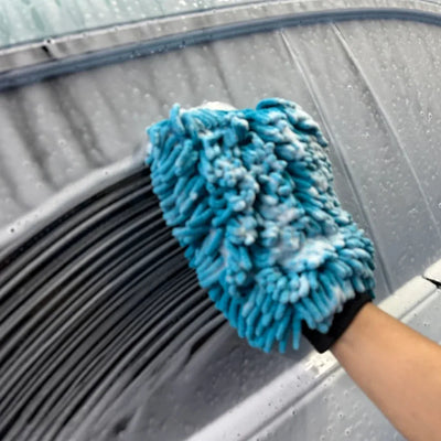 Doppelseitiger Mikrofaser-Waschhandschuh – SwissGlanzGarage Autopflege Schweiz