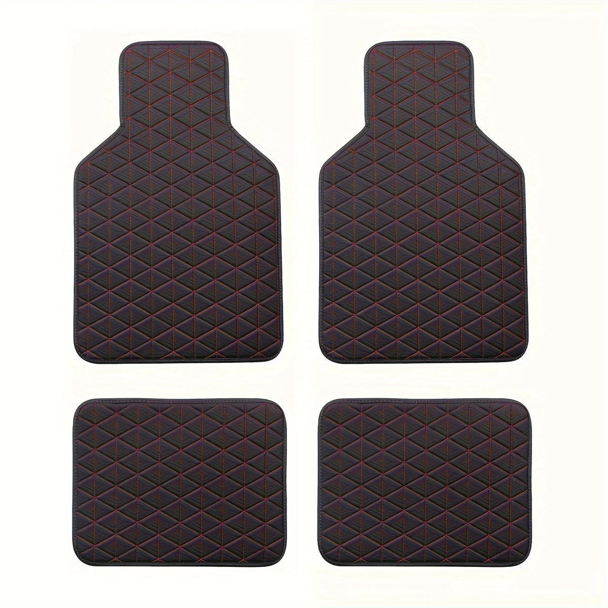 4-teiliges wasserdichtes PU-Leder Fussmatten-Set