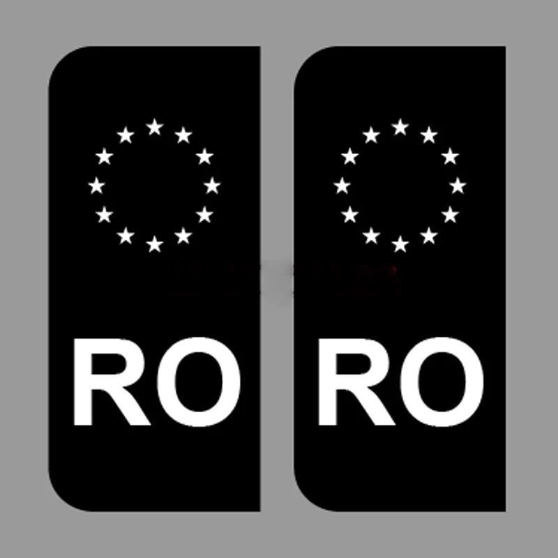 2 x Nummernschild Aufkleber Schwarz