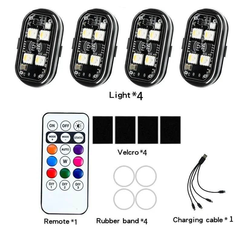RGB Stroboskop-Lampe Set USB Wiederaufladbar