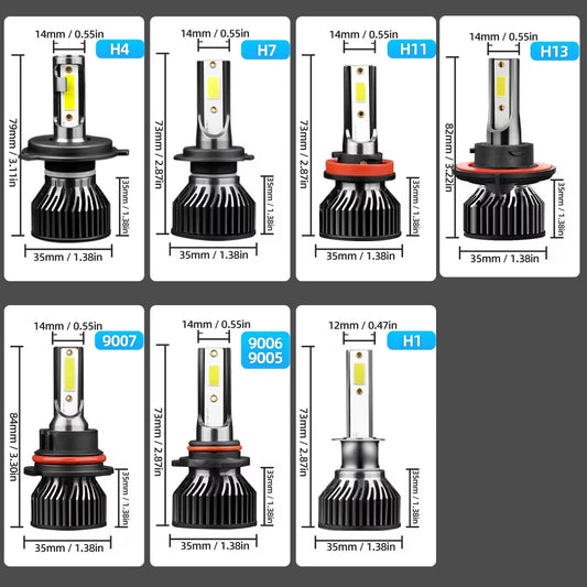 Roadsun H4 H11 H7 LED Scheinwerfer 12000LM 6000K – SwissGlanzGarage Ansicht 2