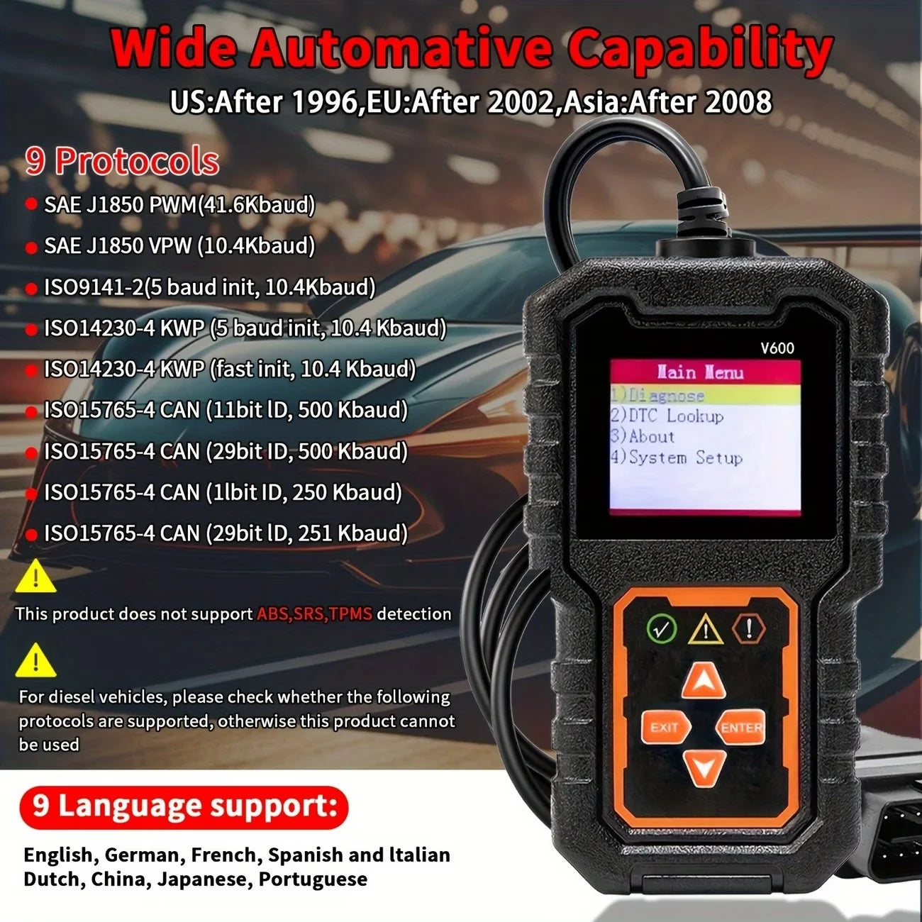 V600 OBD2 Diagnosescanner – SwissGlanzGarage Ansicht 6