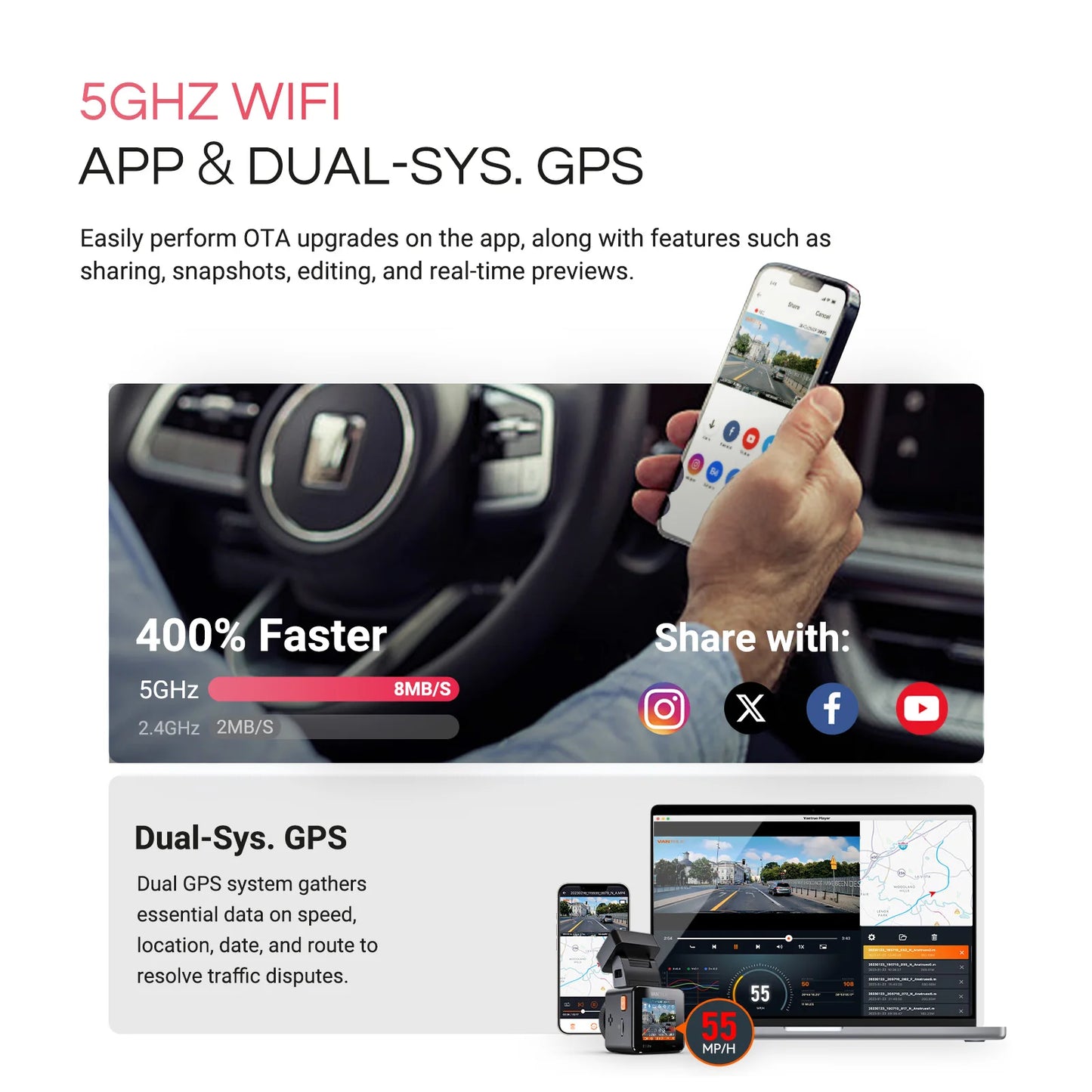 Vantrue E1 Pro 4K Mini DashCam – SwissGlanzGarage Ansicht 6