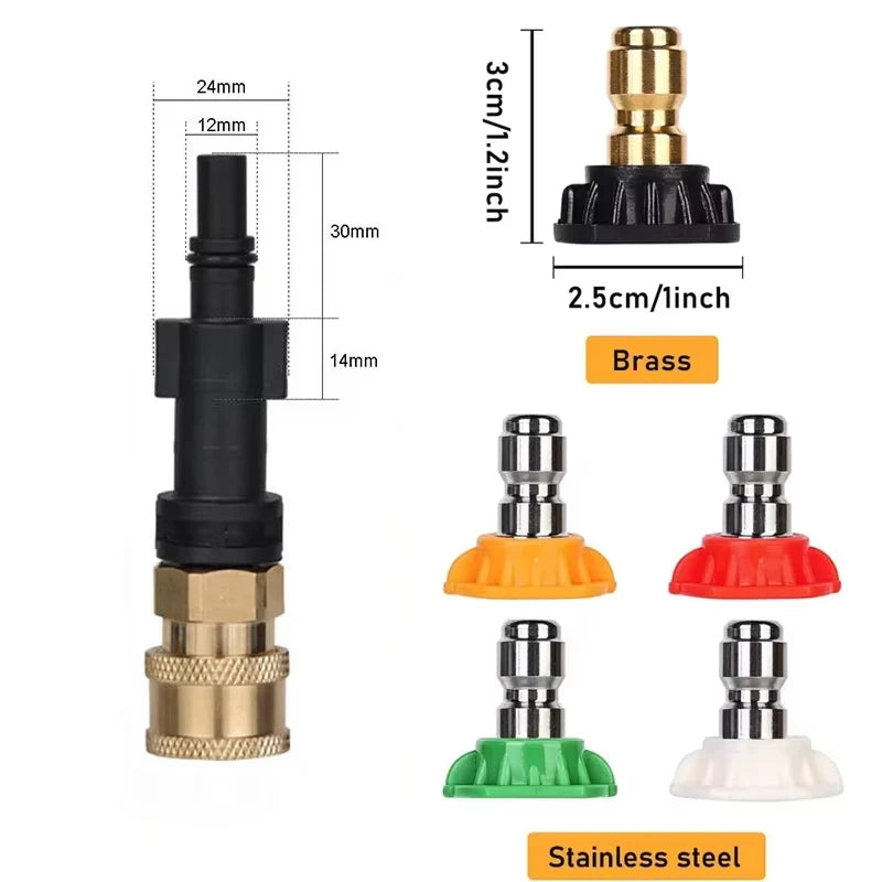 High pressure Water Gun Adapter For AR Blue Clean/ Black Decker To Quick Connect 1/4" Washer Parts Spray Nozzle 4000 PSI