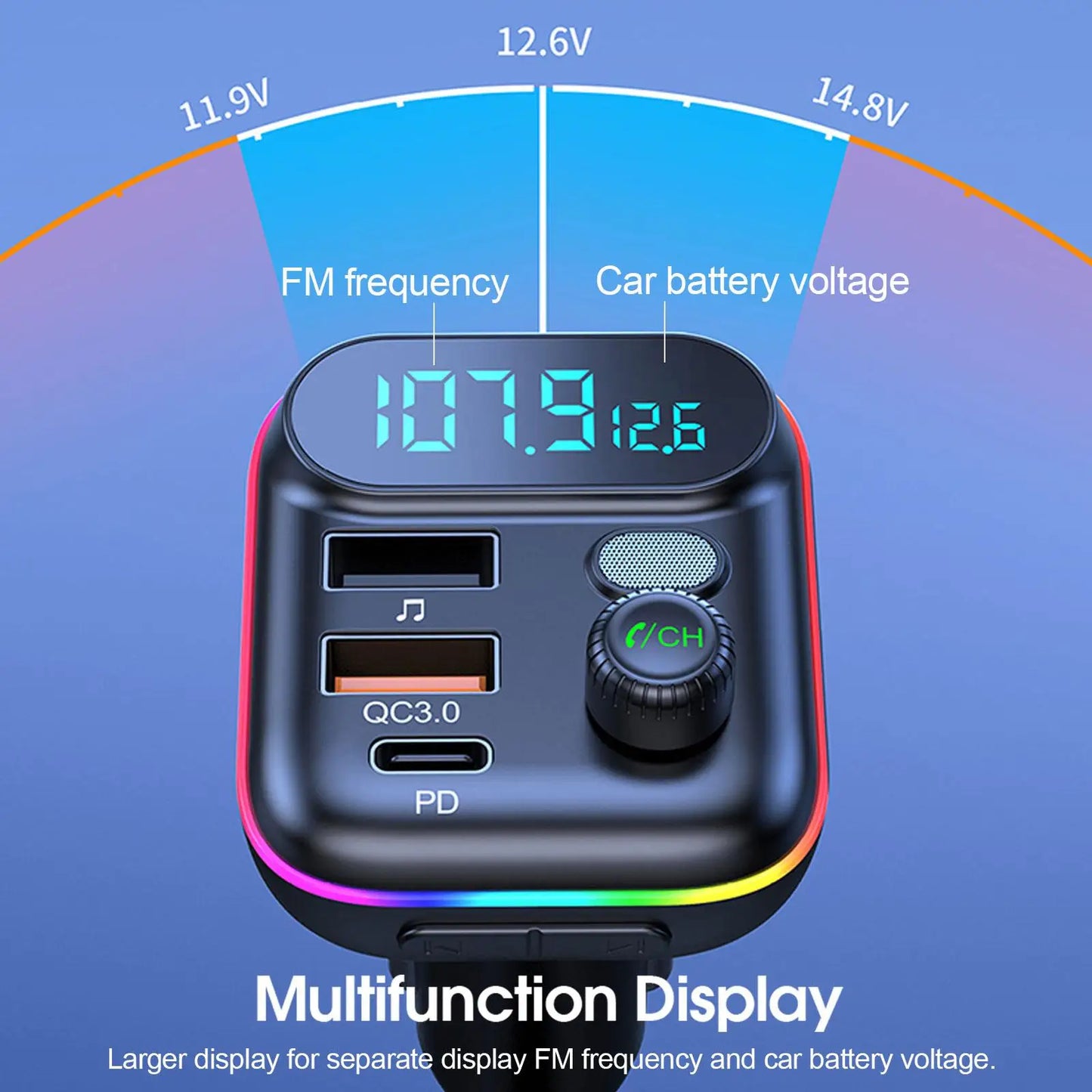 FM-Transmitter mit QC3.0 und USB-C – SwissGlanzGarage Ansicht 6
