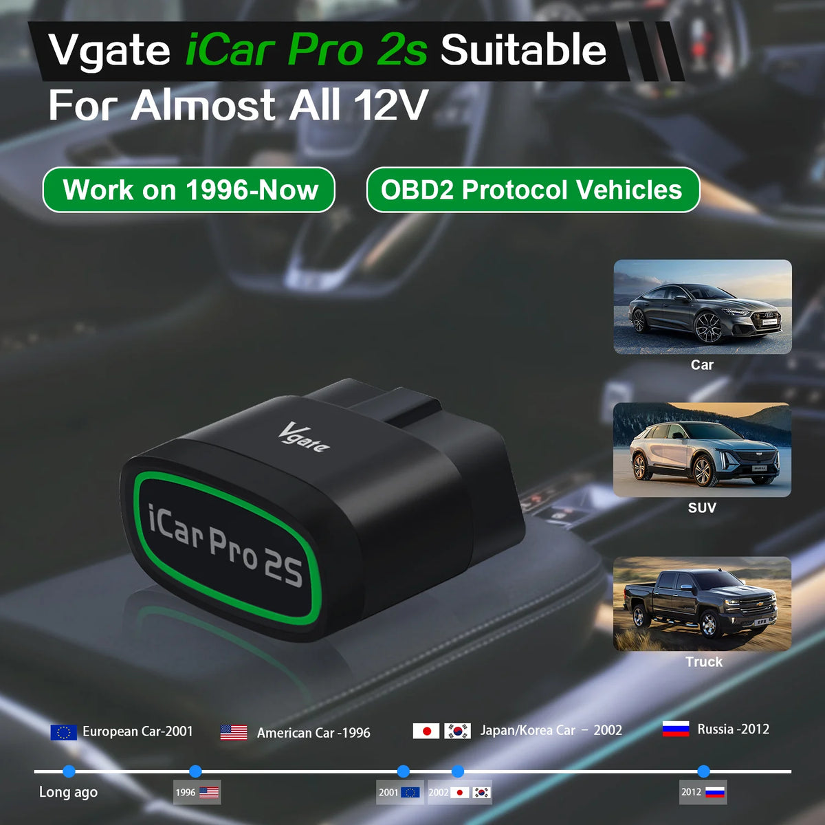 Vgate iCar Pro 2S ELM327 Bluetooth OBD2 Adapter – SwissGlanzGarage Ansicht 6