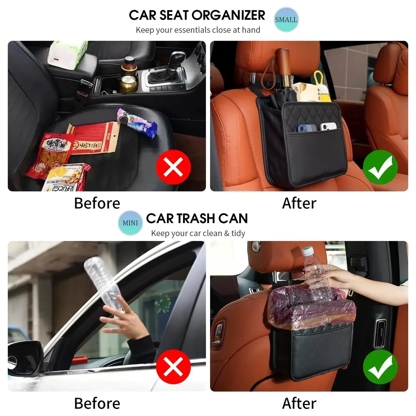 Auto-Rücksitz-Organizer aus PU-Leder – SwissGlanzGarage Ansicht 6
