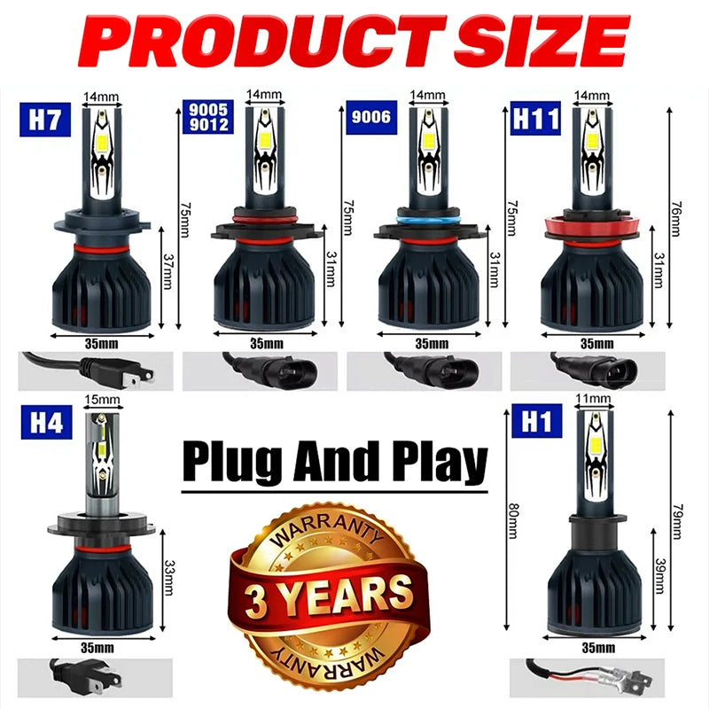 Dualvision 4500W H1 H4 H7 LED Scheinwerfer – SwissGlanzGarage Ansicht 6