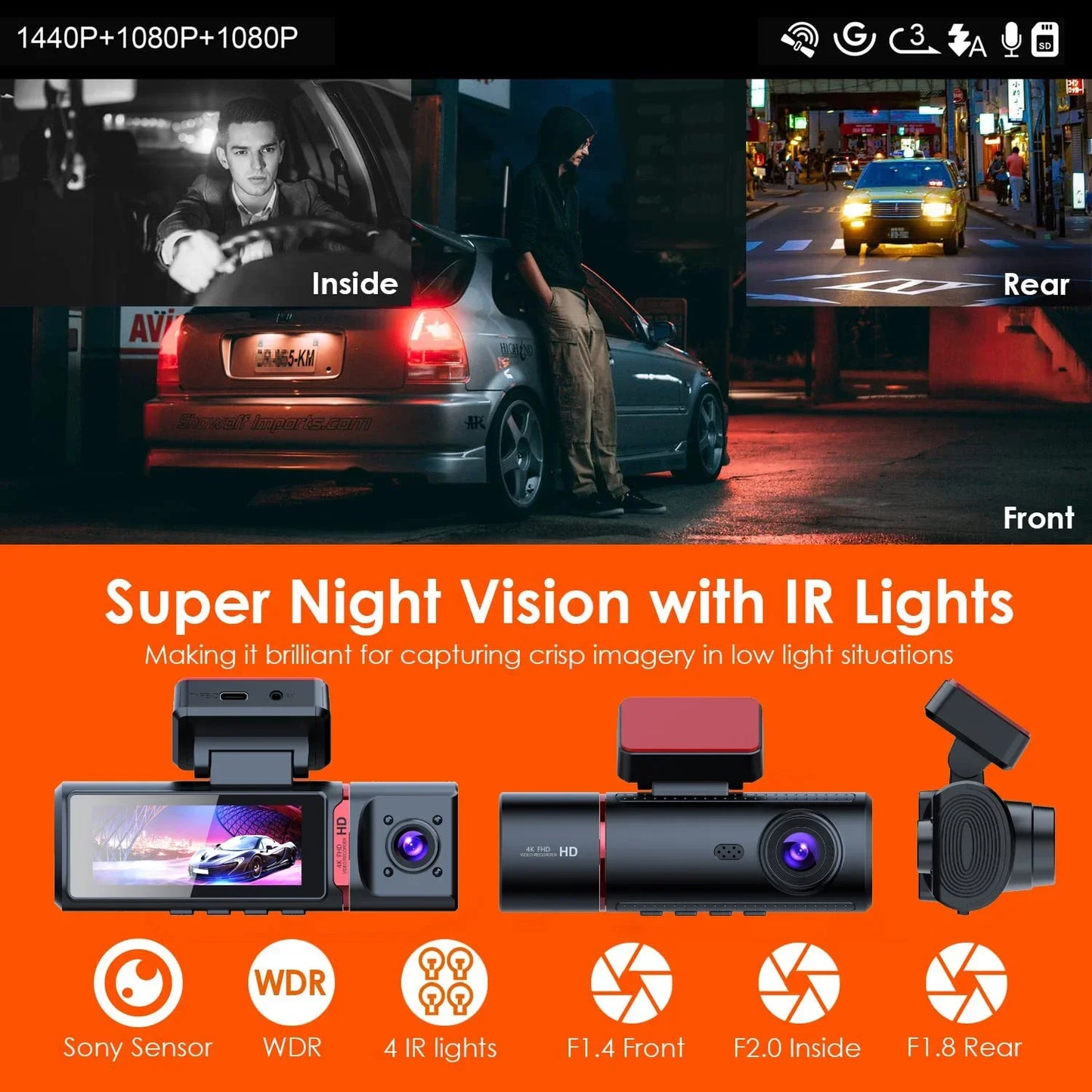 Dashcam-Halterung 3-Kanal 4K UHD – SwissGlanzGarage Ansicht 6