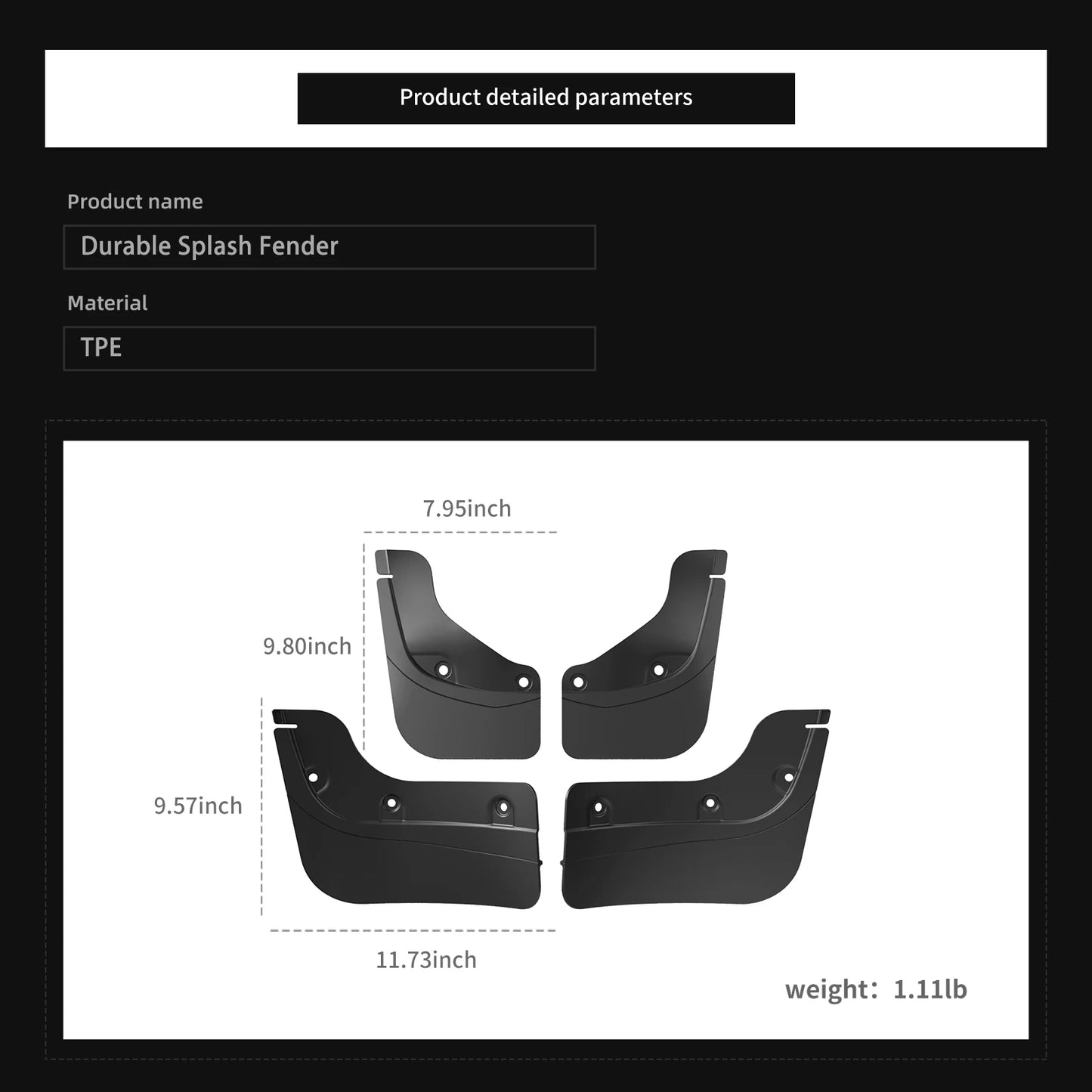 Mud Flaps Set für Tesla Model Y Juniper 2025 – SwissGlanzGarage Ansicht 6