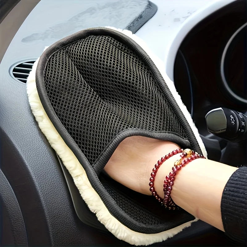 Autowaschhandschuh aus Mikrofaserwolle, fusselfreier, kratzfreier Handschuh für