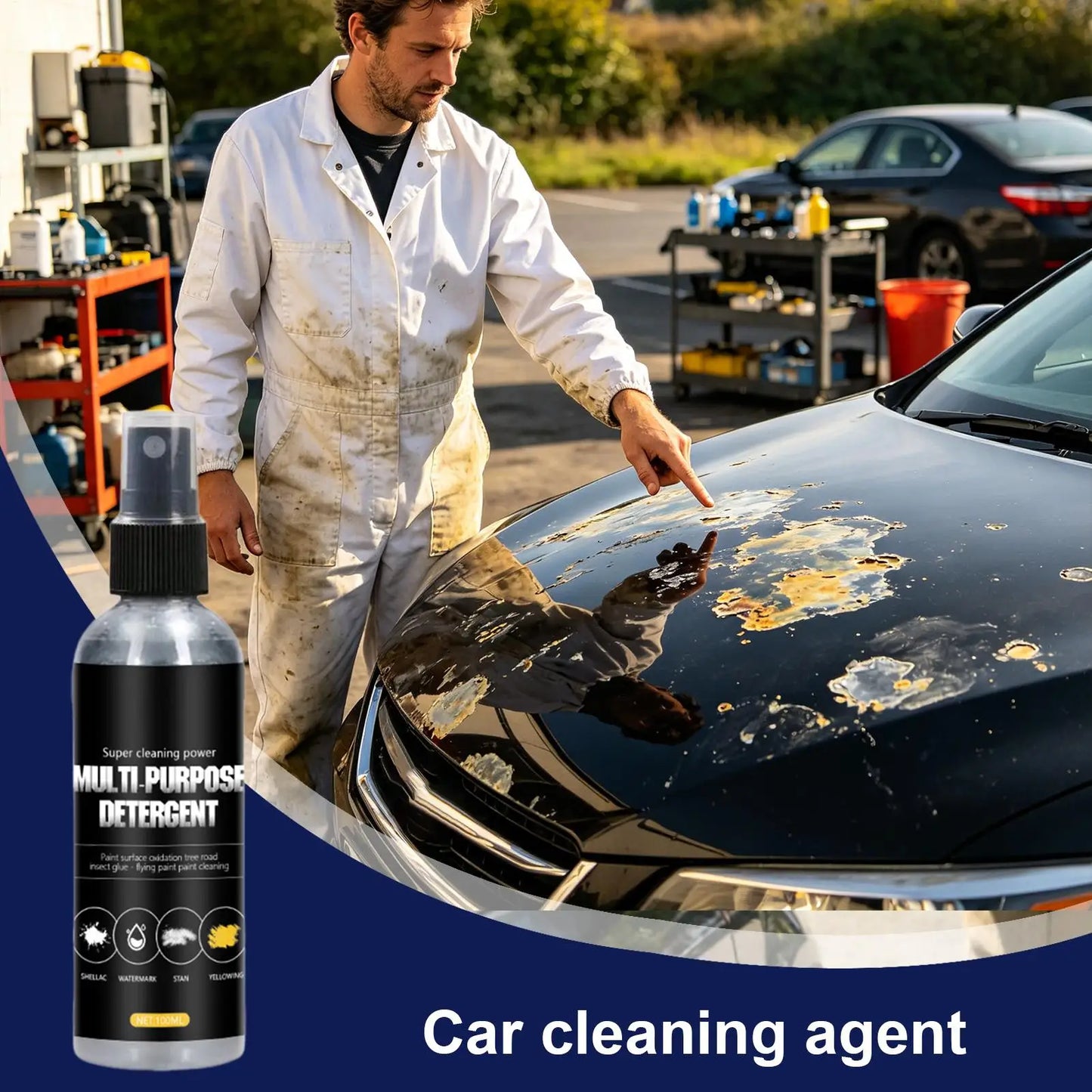 Auto Reiniger Aussen 100ML Harz Rost Ölige Fett Entferner Aussen Spray Auto Wasc
