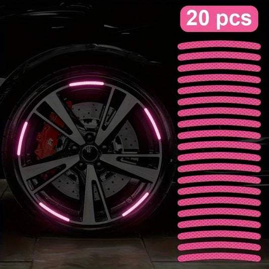 Reflektierende Reifenaufkleber in Pink – SwissGlanzGarage Ansicht 2