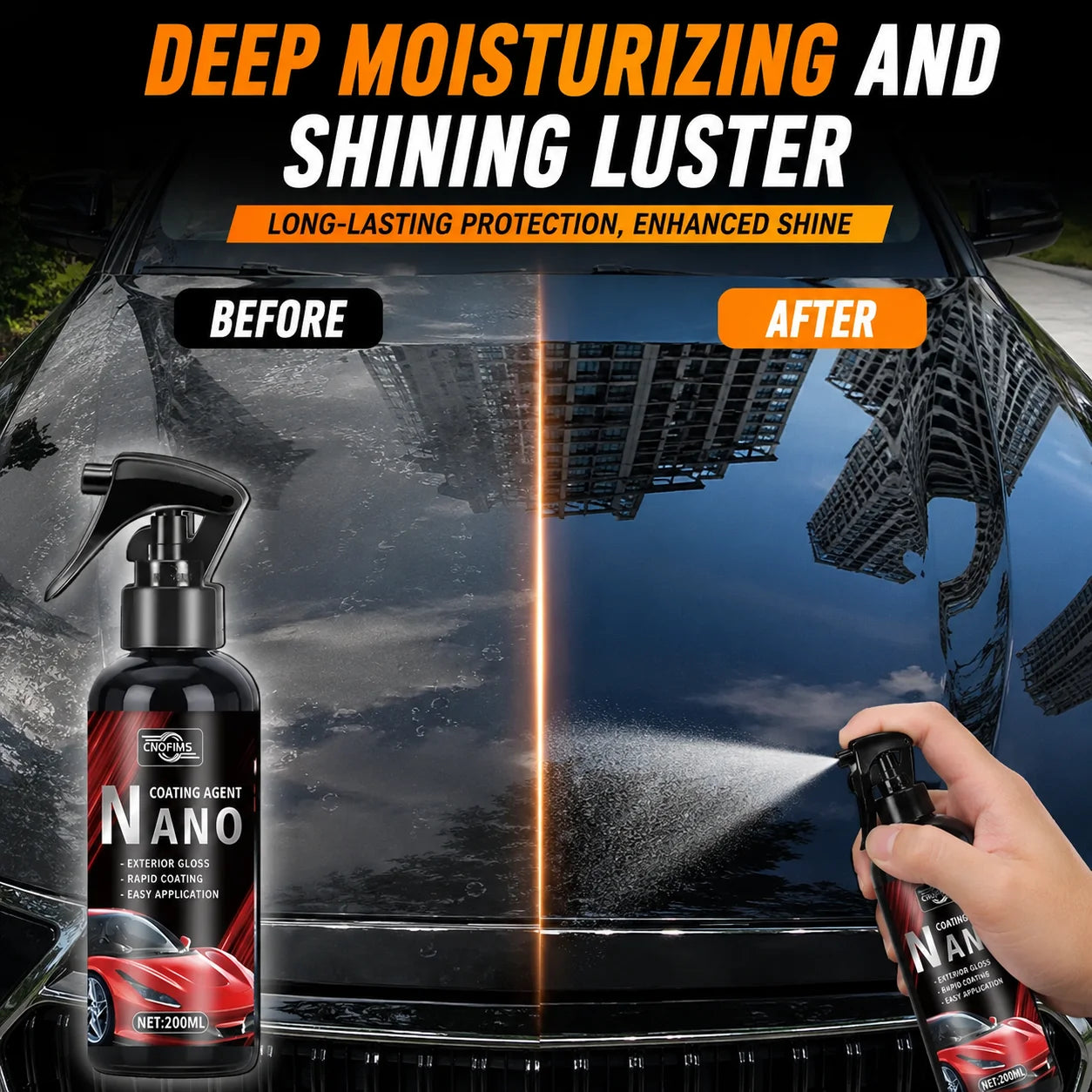 Auto-Keramikbeschichtungsspray, Nano-Lackversiegelung, kratzfester Glanzverstärk