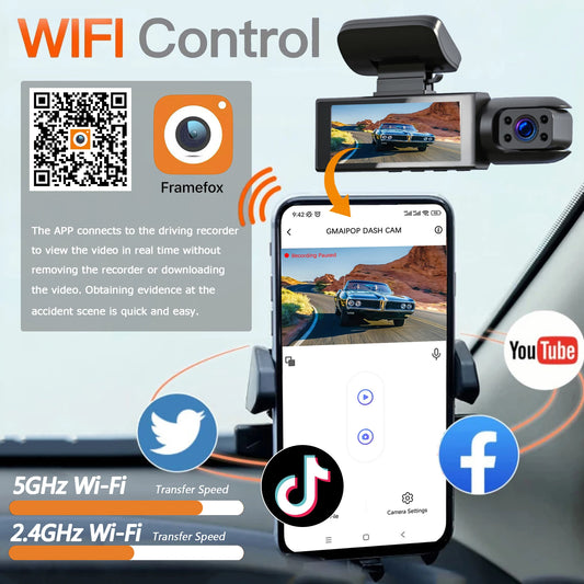 1080P WIFI Dual Kamera Dash Cam – SwissGlanzGarage Ansicht 2