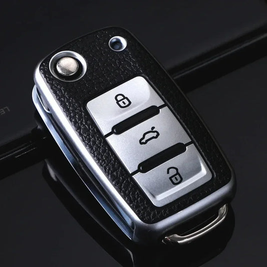 Leder TPU Autoschluessel-Huelle VW – SwissGlanzGarage Ansicht 2