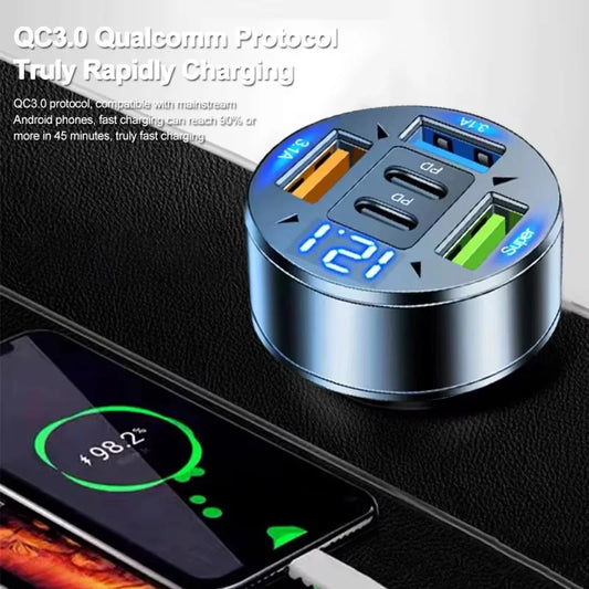 250W 5-Port USB-C Auto-Ladegerät – SwissGlanzGarage Ansicht 2