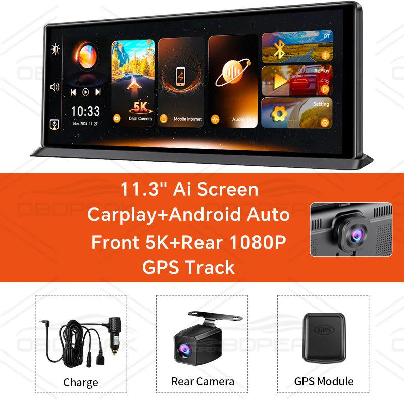 K8 Pro 11.3" Touch Screen Auto-Kamera 5K