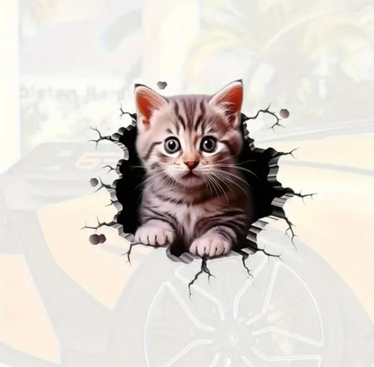 3D Auto-Aufkleber Katze