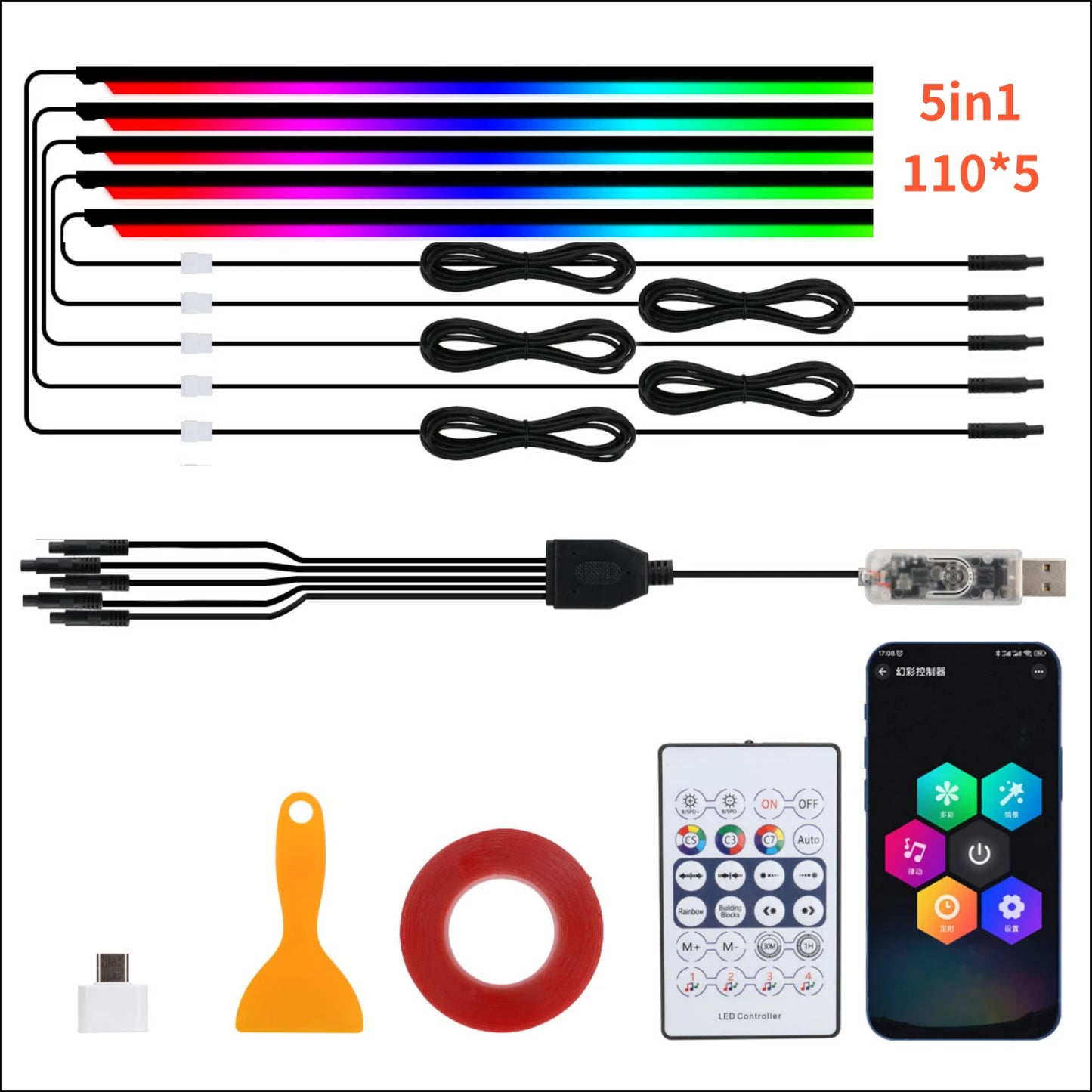 RGB Innenraum LED Streifen Set