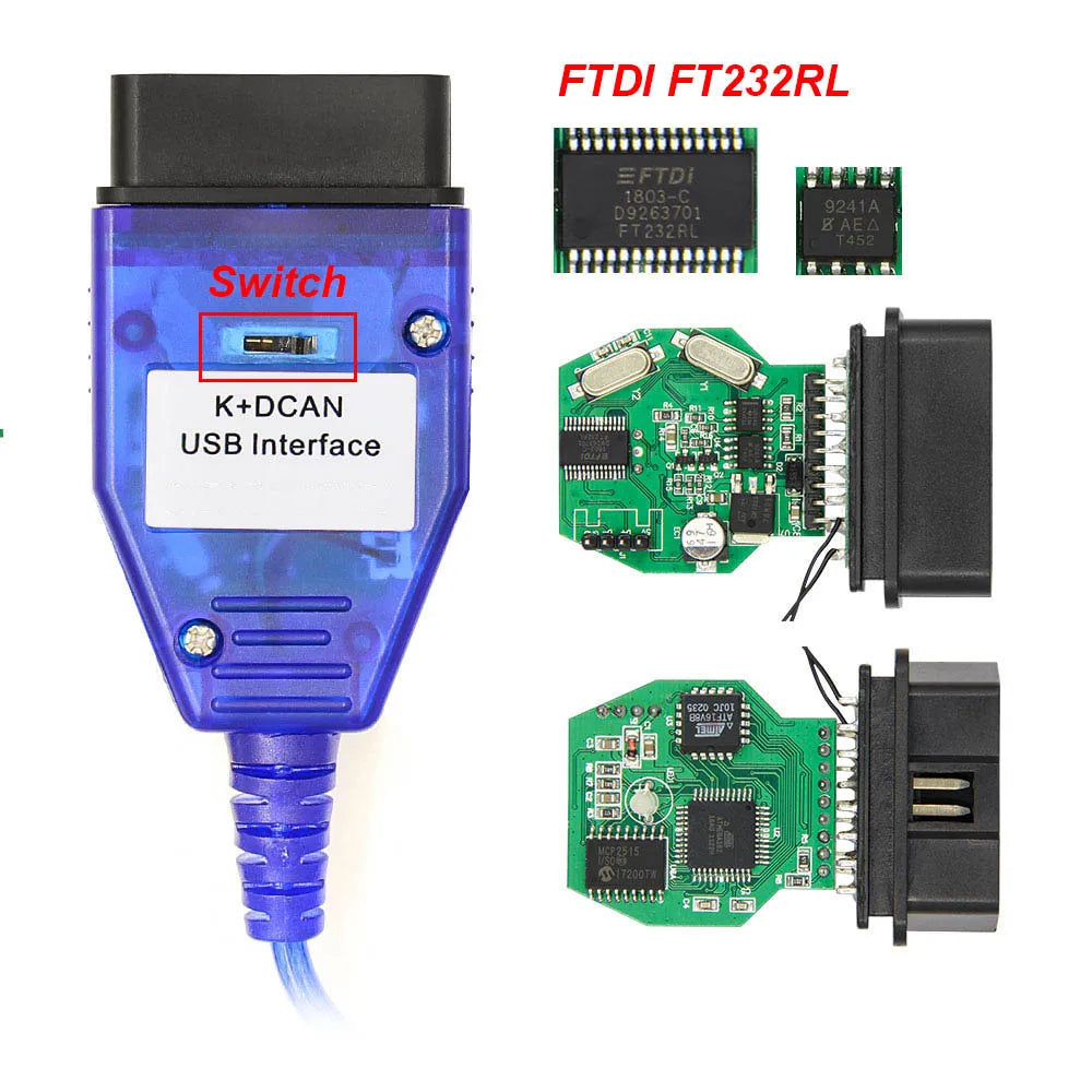 K+DCAN OBD2 USB Interface Kabel