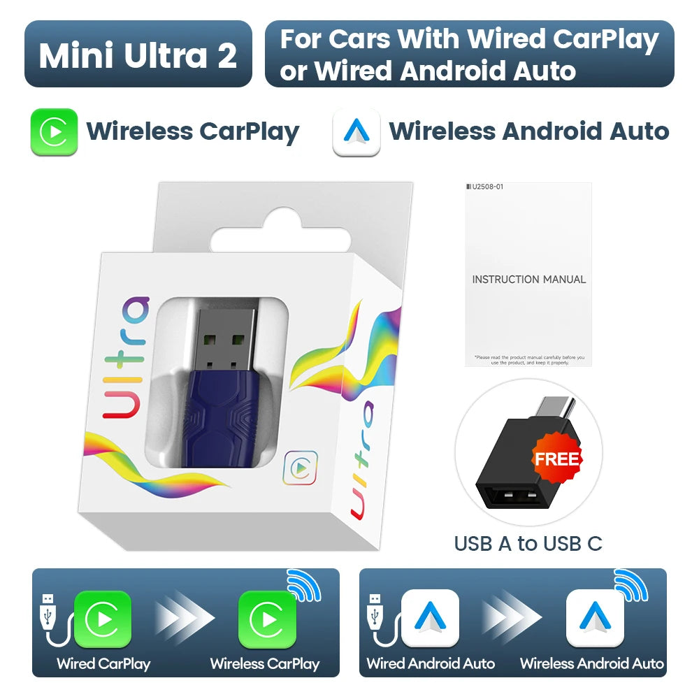 CarlinKit Mini Ultra Kabellos Adapter 2-in-1
