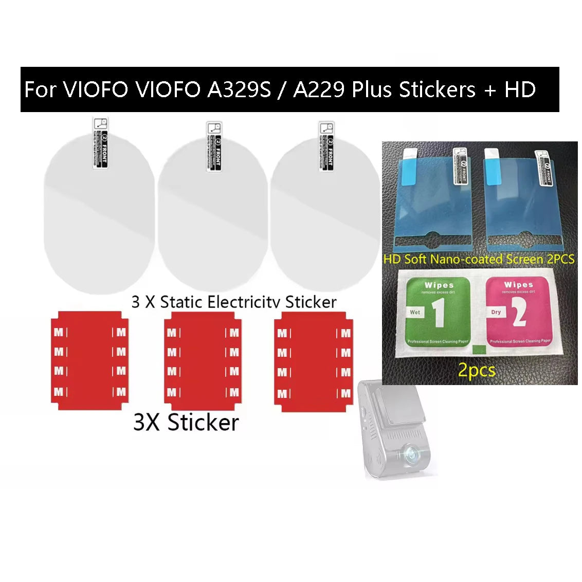 VIOFO A329S/A229 Pro/A229 Plus Aufkleber Set