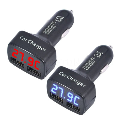 4 In 1 Auto Ladegerät 3.1A Dual USB LCD Display – SwissGlanzGarage Autopflege Schweiz
