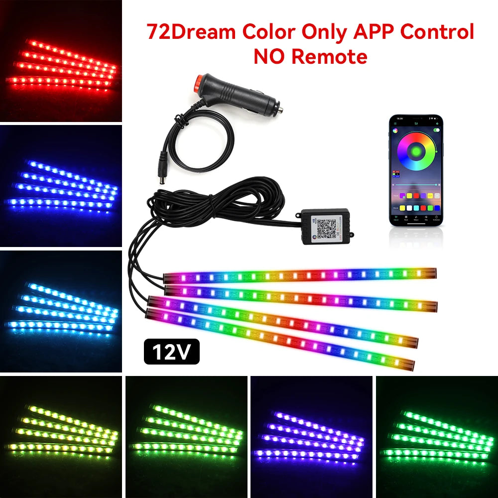 USB LED Ambiente Fussraumbeleuchtung Auto RGB
