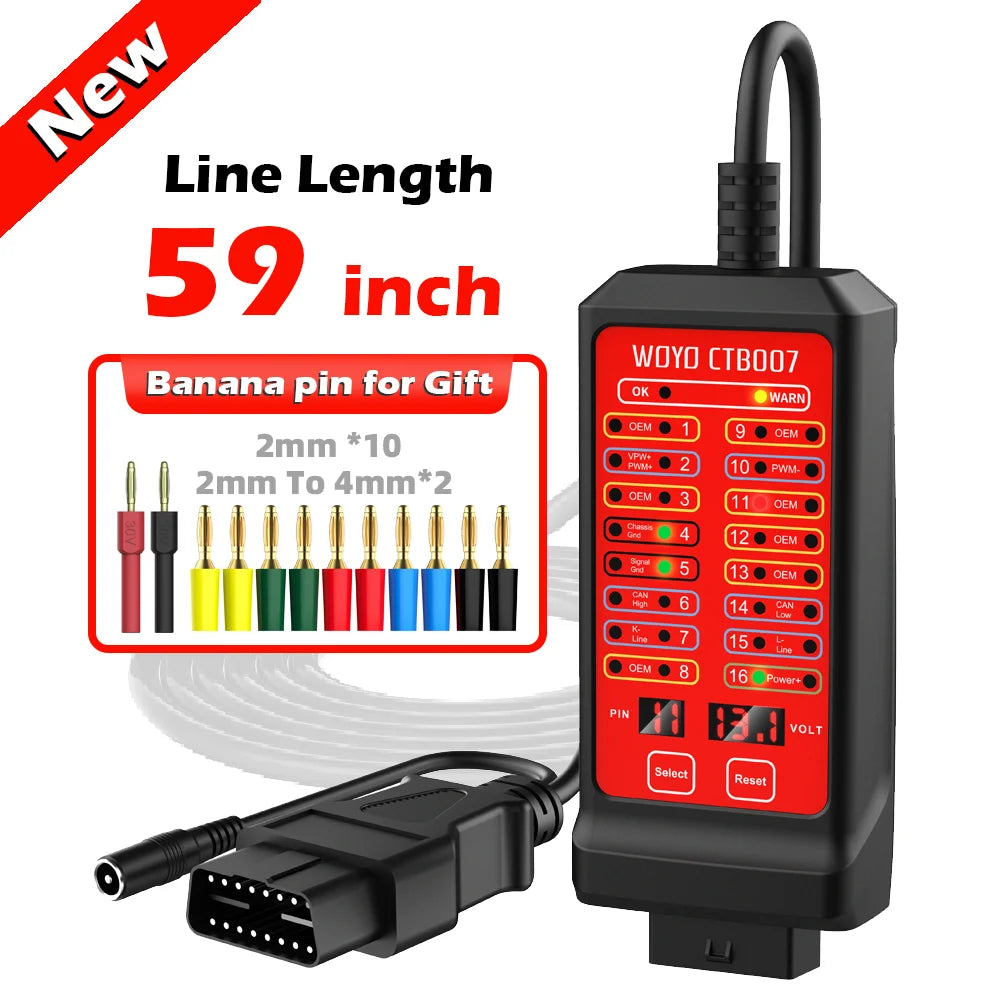 WOYO 12V 24V OBD Breakout Box 16 Pin