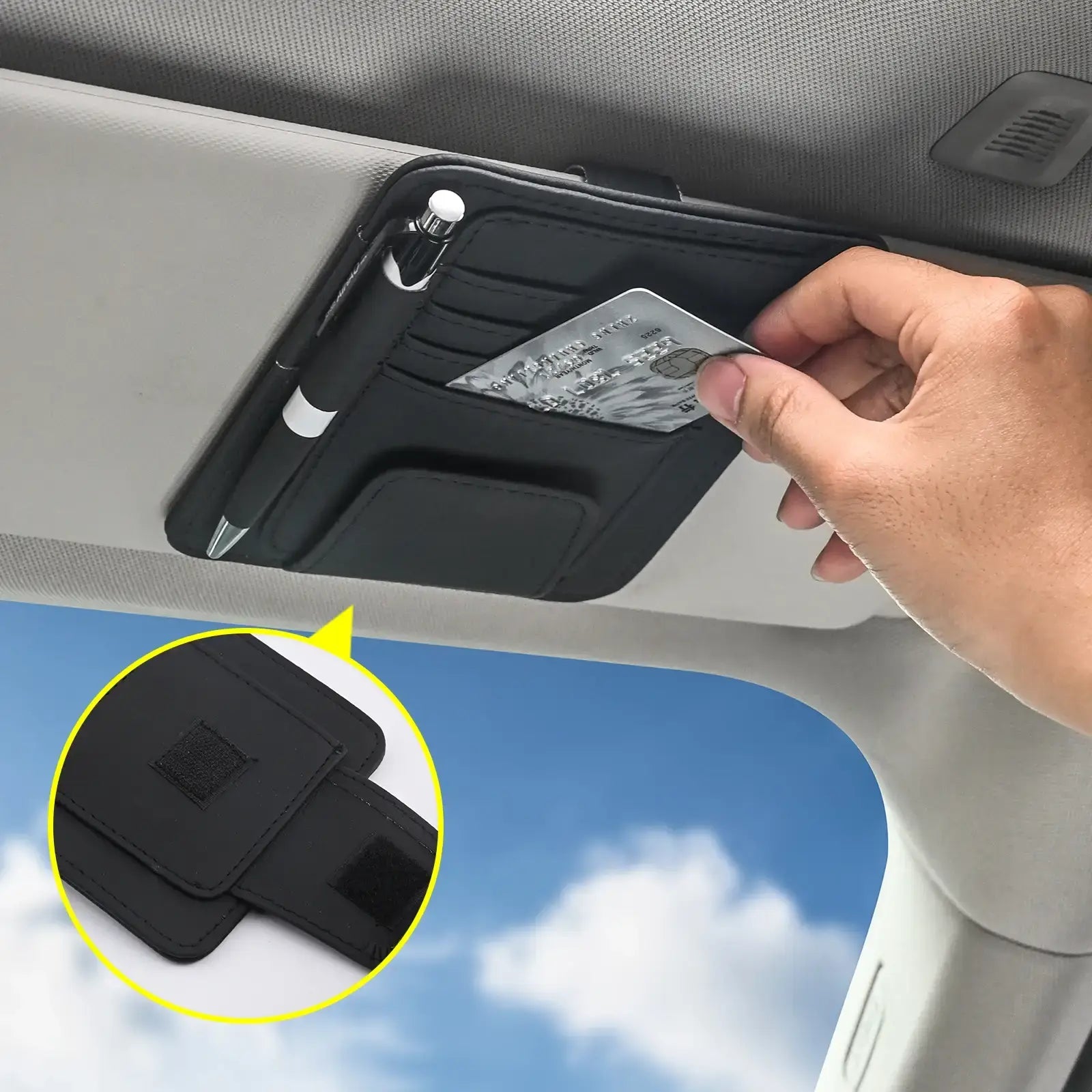 Auto-Sonnenblenden-Organizer mit Taschen – SwissGlanzGarage Autopflege Schweiz