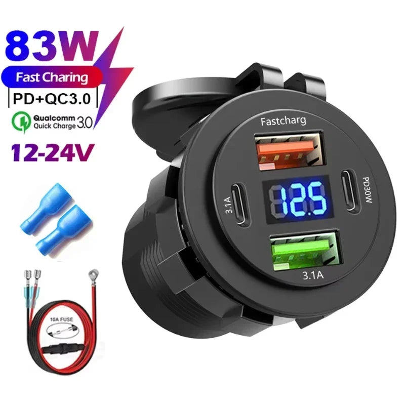 QC 3.0 PD30W Dual USB Schnellladegerät