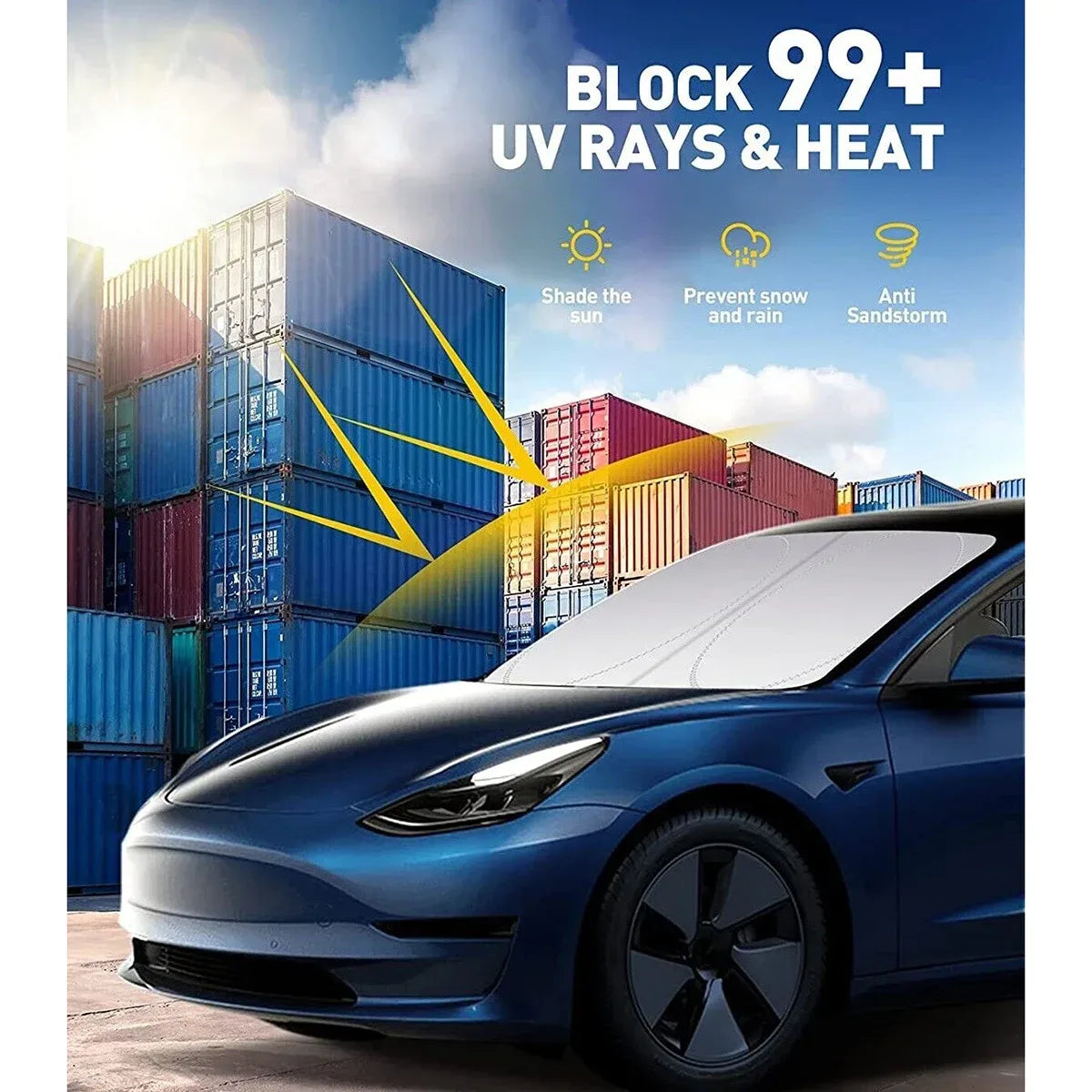 Windschutzscheiben-Sonnenschutz Tesla Model Y 2017-2025 – SwissGlanzGarage Autopflege Schweiz