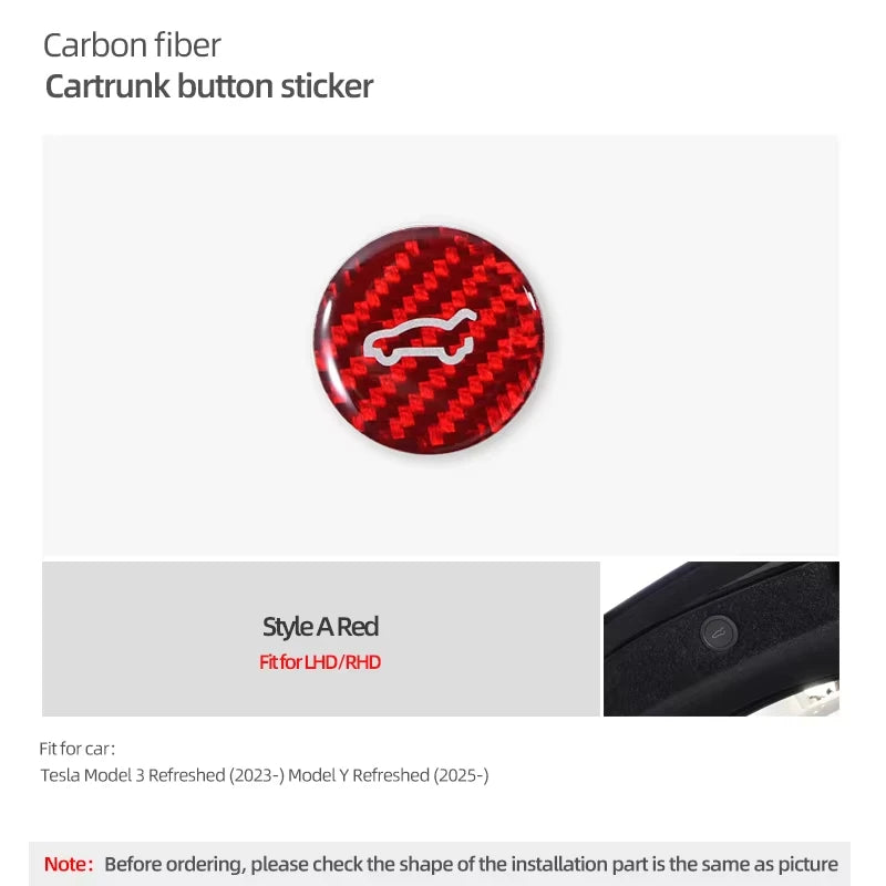 Carbon-Fiber Kofferraum-Schalterknopf für Tesla