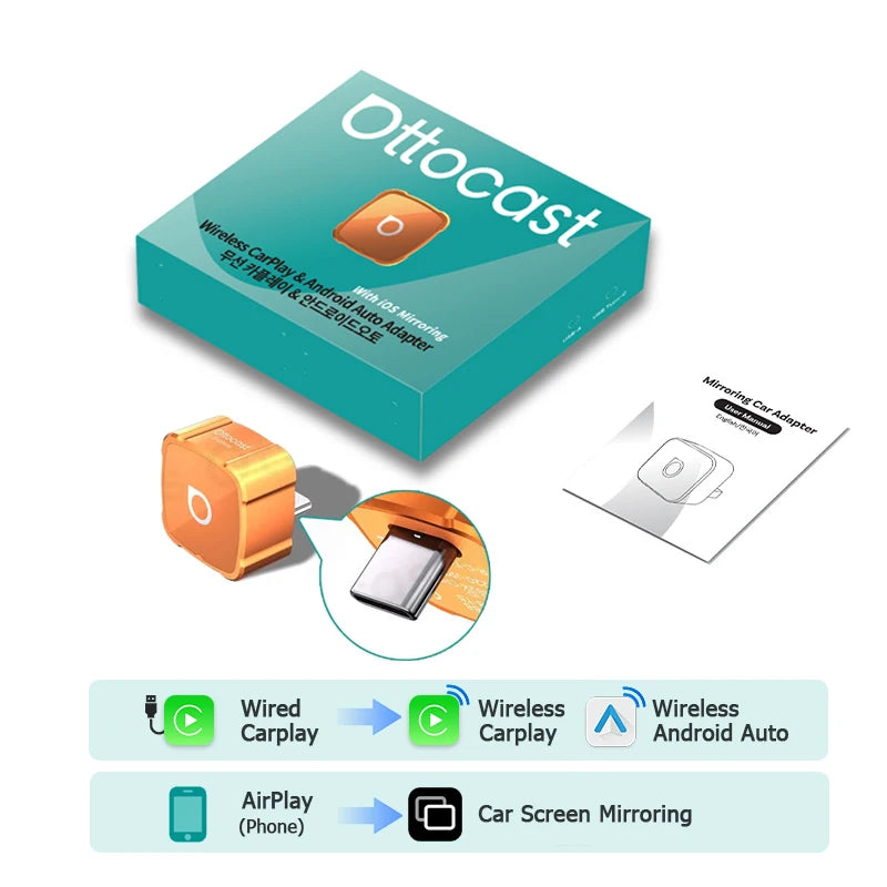 OTTOCAST MINI AIR Cube 4.0 Kabellos CarPlay Adapter
