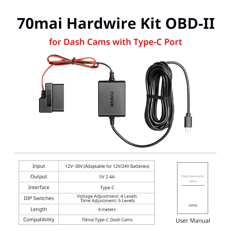 70mai Hardwire Kit OBD-II Type-C