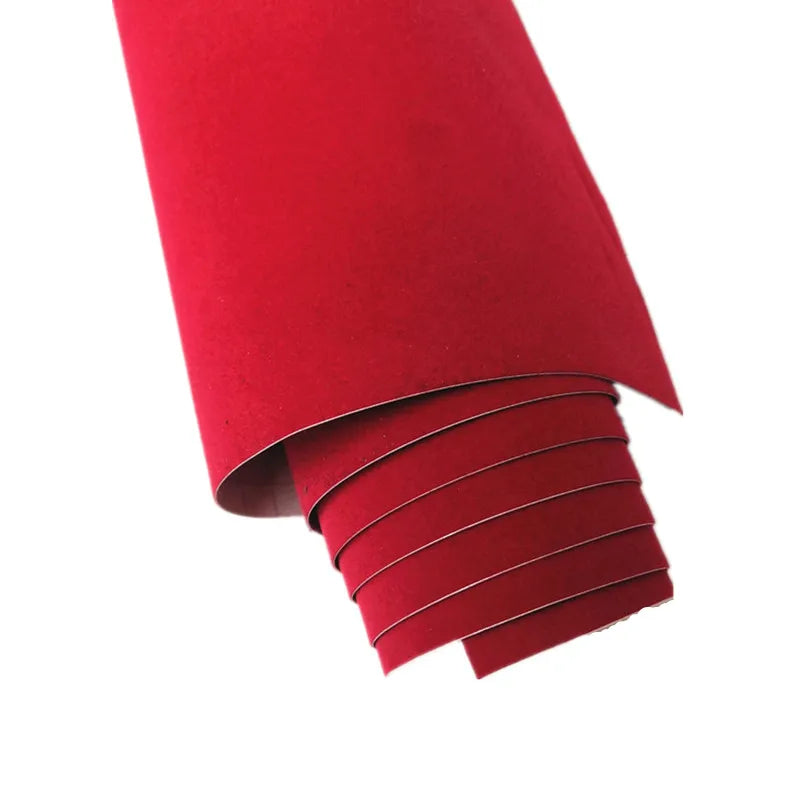 Premium Velours-Folie 50x200cm Schwarz Rot