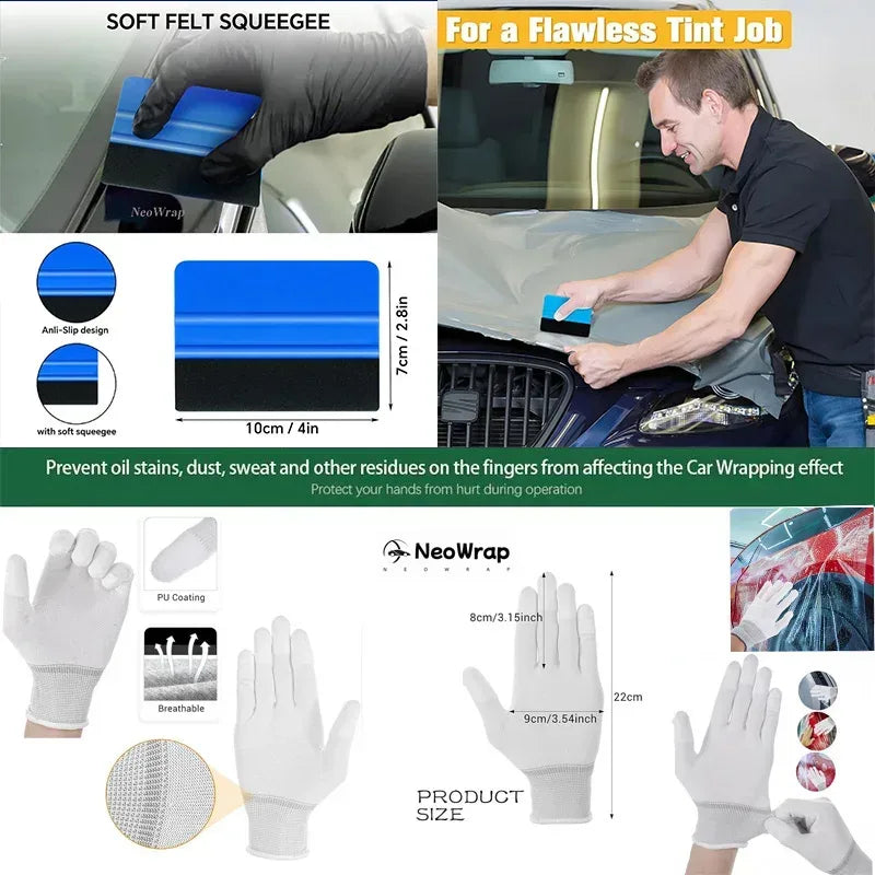 Folien-Rakel & Handschuh Set – SwissGlanzGarage Autopflege Schweiz