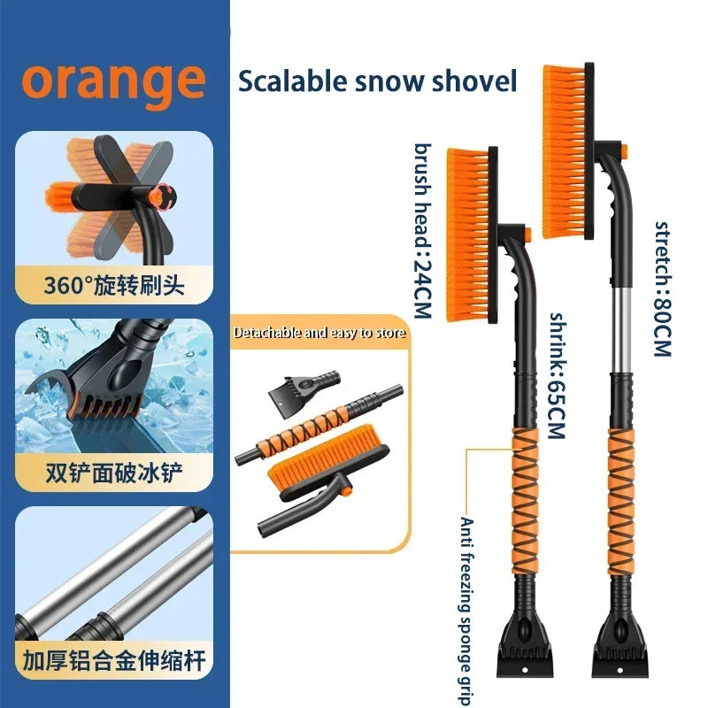 Erweiterbare Schneeschaufel mit Eiskratzer