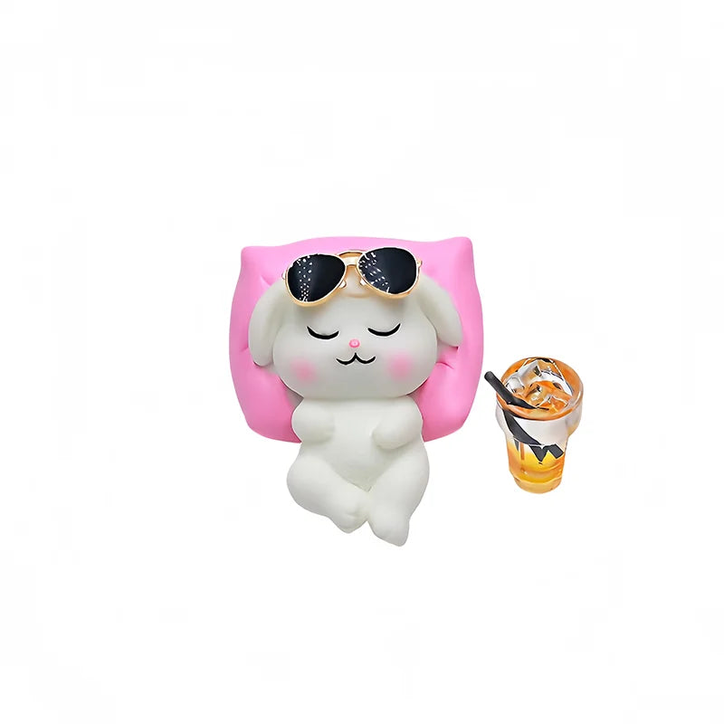 Niedliche Panda- & Hasenfigur für Armaturenbrett