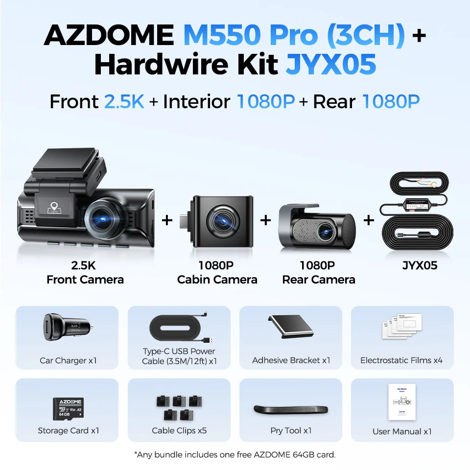 AZDOME M550 Pro Dashcam 4K
