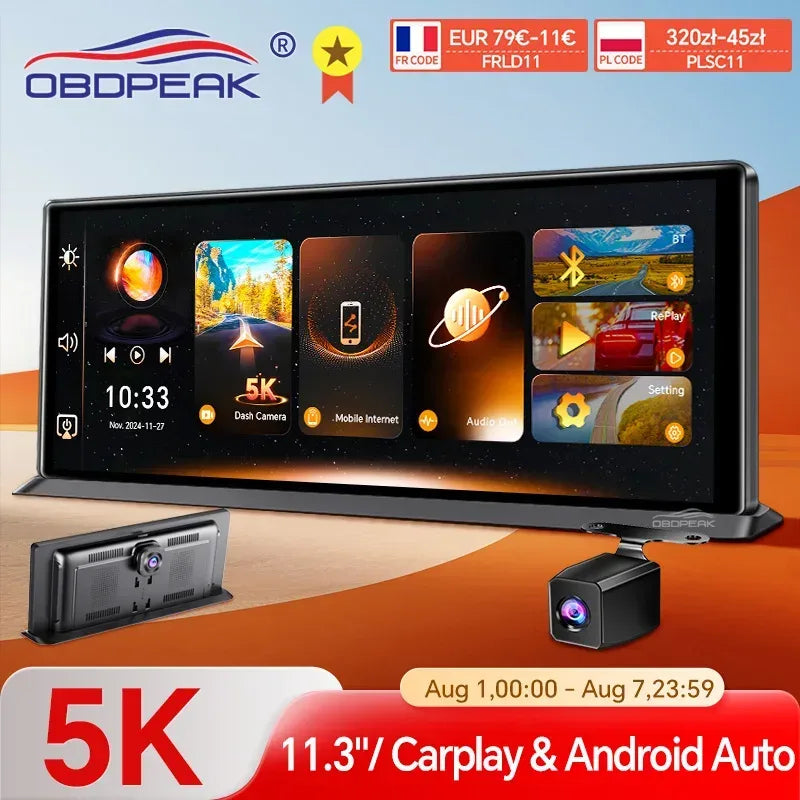 K8 Pro 11.3" Touch Screen Auto-Kamera 5K – SwissGlanzGarage Autopflege Schweiz