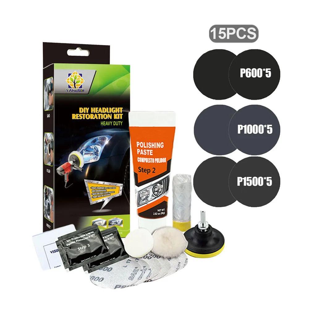 Scheinwerfer-Restaurierungs-Set mit Politur