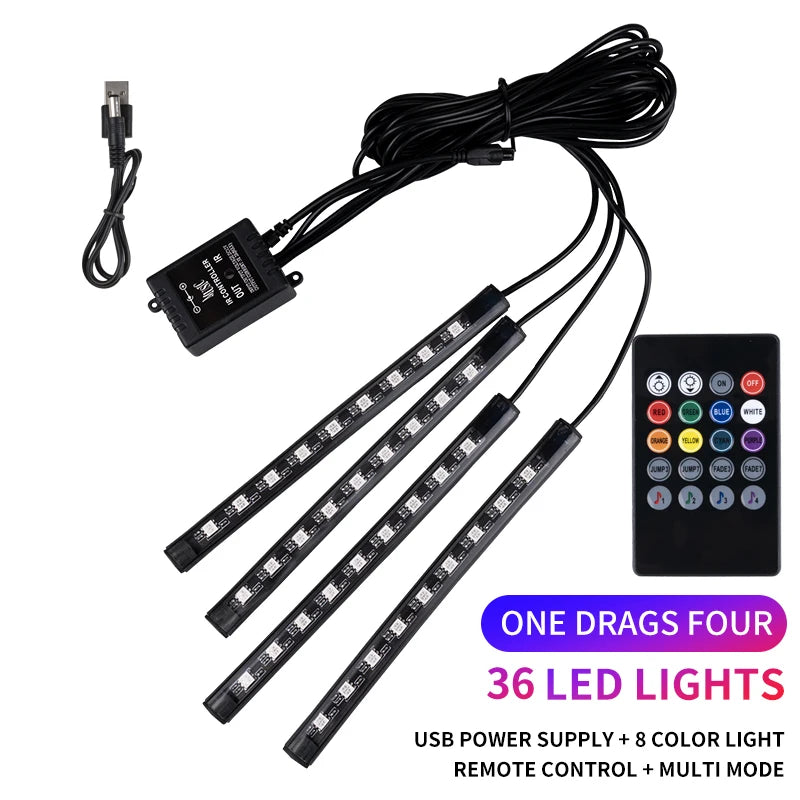 Neon LED Auto Innenraum Ambient Fussraum Beleuchtung