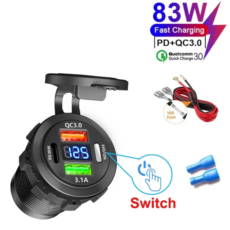 QC 3.0 PD30W Dual USB Schnellladegerät