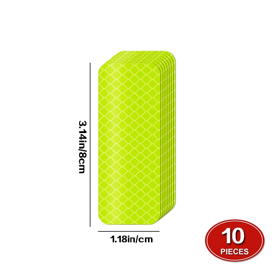 10 Reflektierende Warnaufkleber