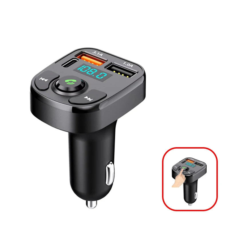 Bluetooth 5.0 FM-Transmitter USB-C Ladegeraet –